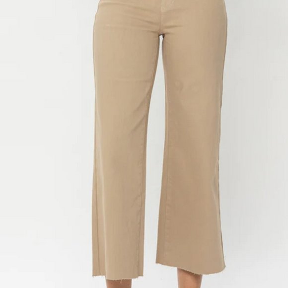Judy Blue Jeans Judy Blue Womens Khaki Wide Leg Crop Pants 6w Nwt
